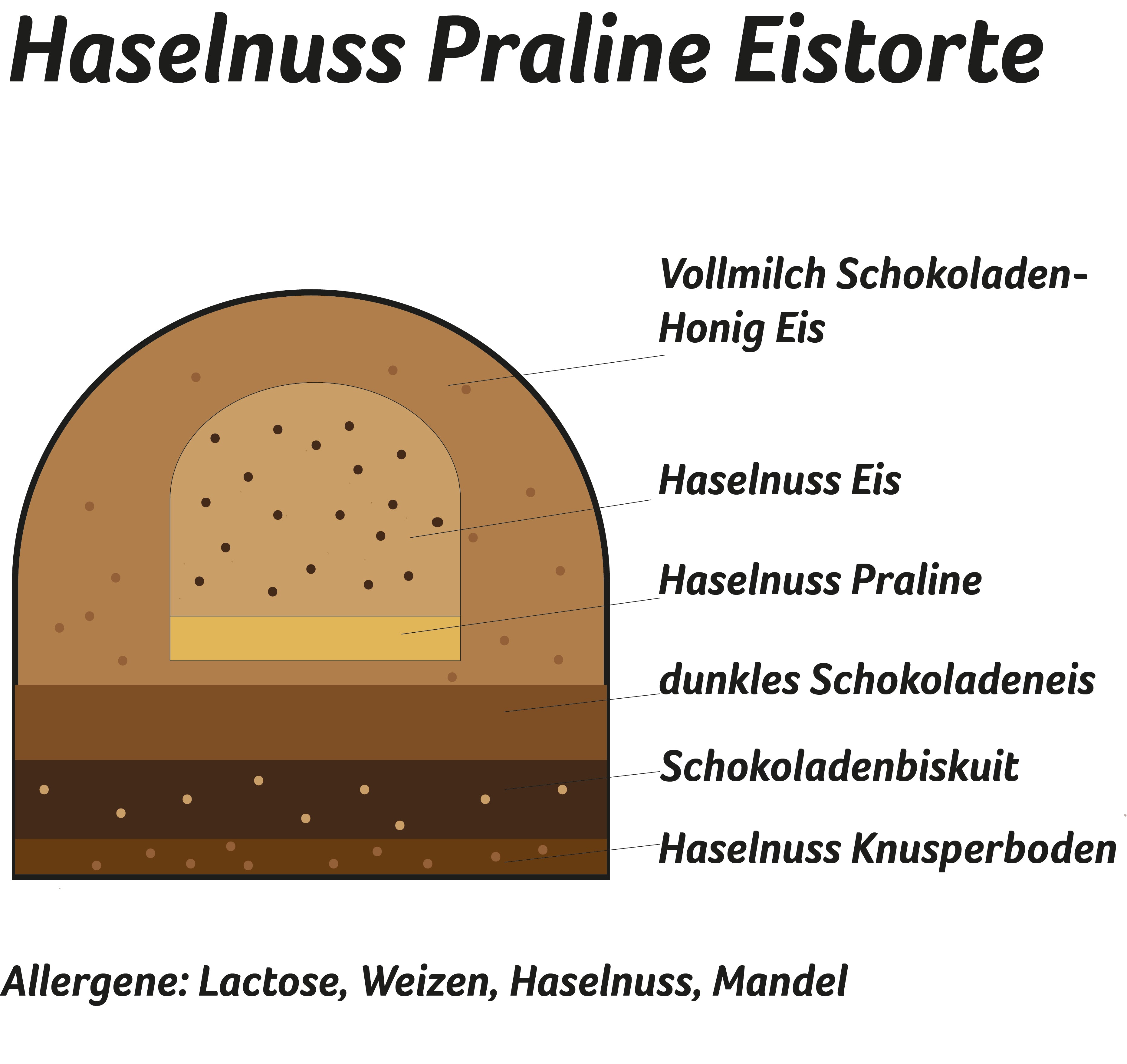 Haselnuss Praliné Eistorte 3-5pax